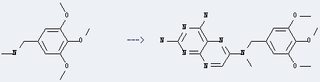 Benzenemethanamine,3,4,5-trimethoxy-N-methyl- can be used to produce N6-methyl-N6-(3,4,5-trimethoxy-benzyl)-pteridine-2,4,6-triamine.